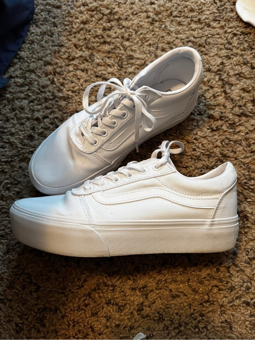 Vans White Platform Canvas Women's Sneakers